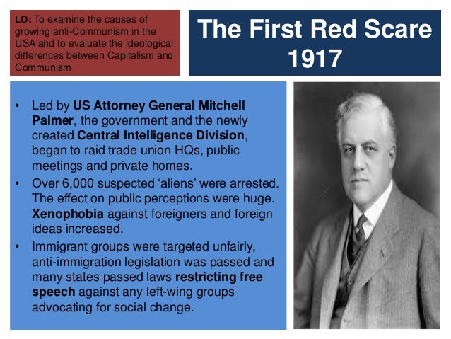 An analysis of the factors causing the red scare first red scare